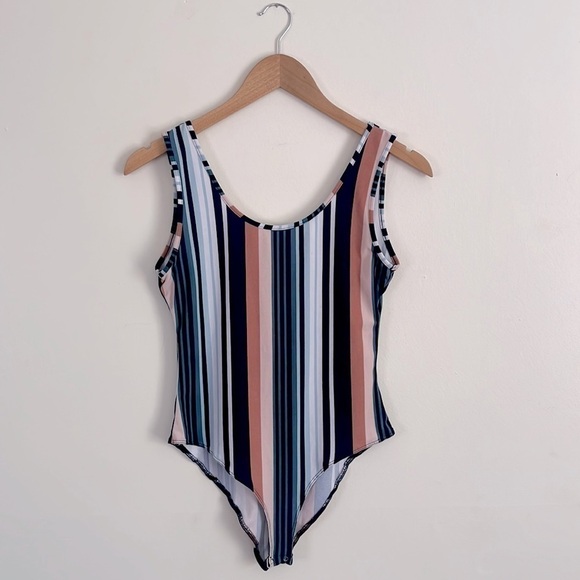 Charlotte Russe Bodysuit - Striped Tank - Picture 1 of 8